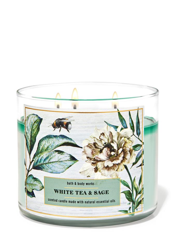 bath and body works candle white tea and sage