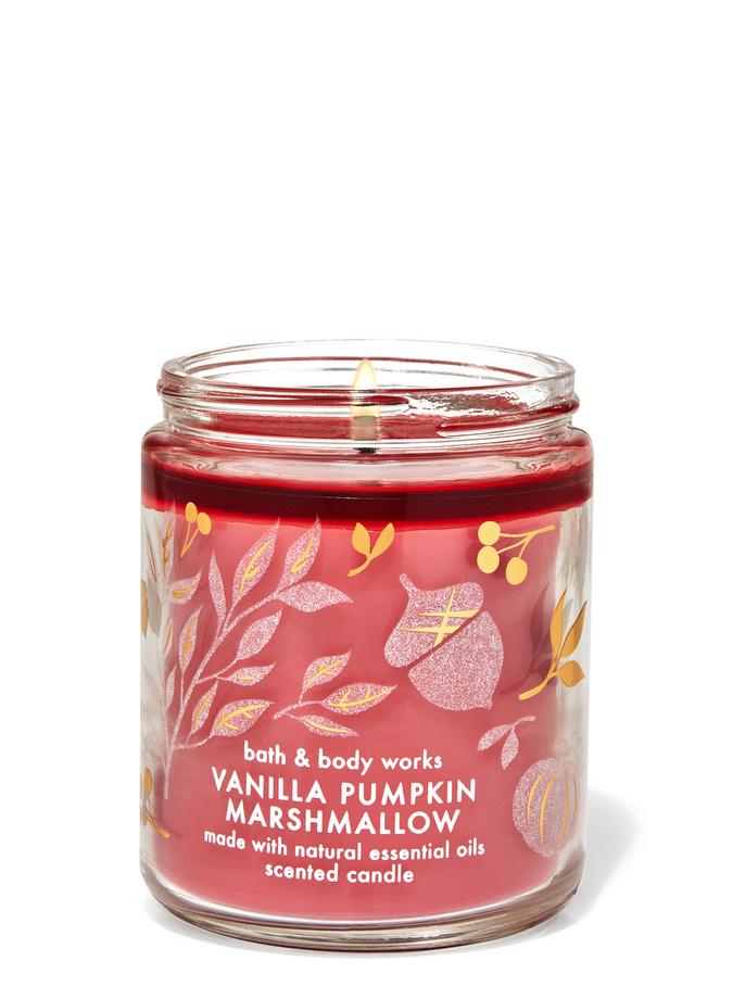 bath and body works vanilla pumpkin marshmallow candle