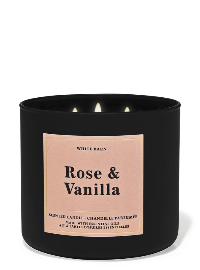 bath and body works rose and vanilla candle